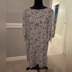 H&M 10 floral shift dress cold shoulder